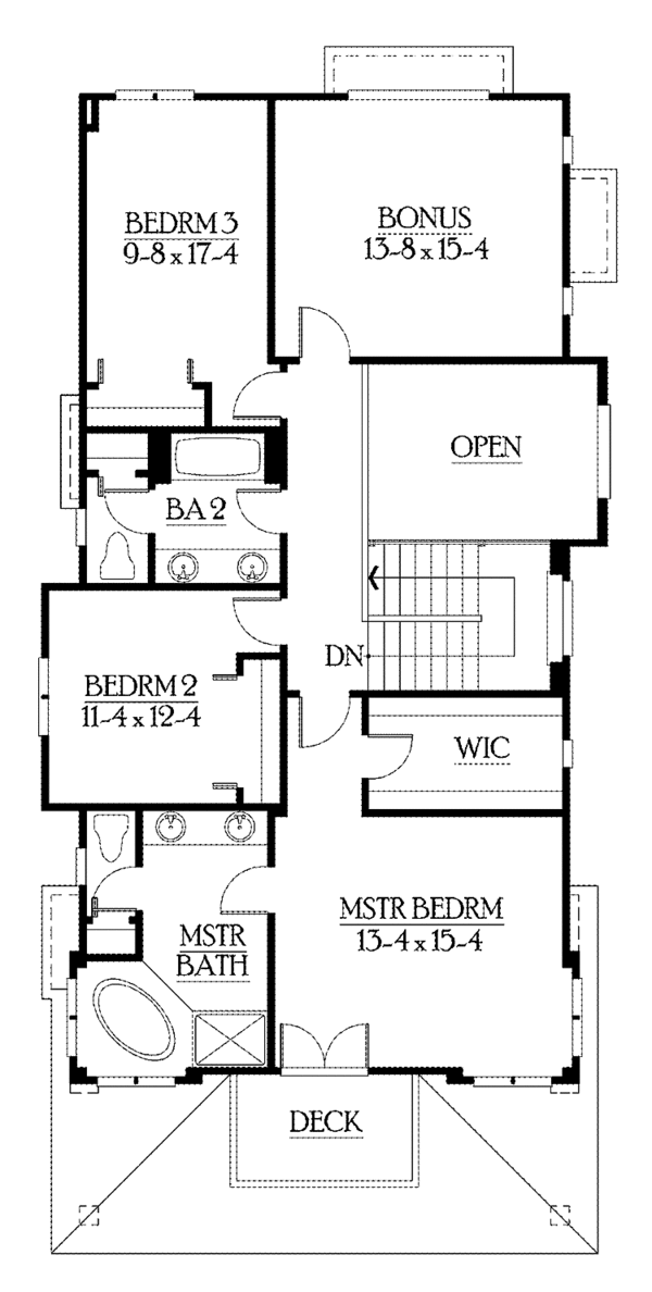 Architectural House Design - Prairie Floor Plan - Upper Floor Plan #132-364