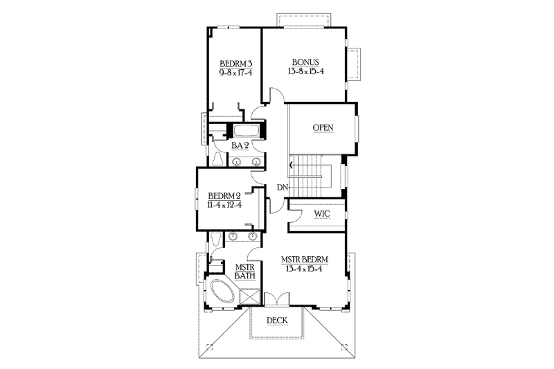 Dream House Plan - Floor Plan - Upper Floor for Prairie House Plan #132-364 - 4 bed, 3.5 bath