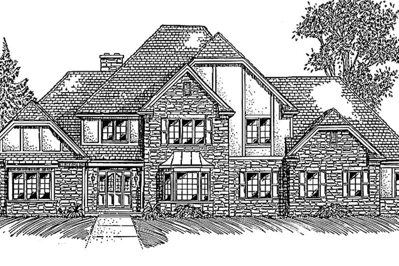 House Blueprint - European Exterior - Front Elevation Plan #994-12