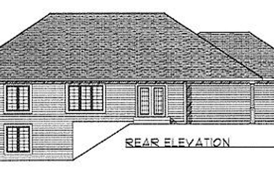 Exterior - Rear Elevation for Traditional House Plan #70-172 - 3 bed, 2 bath