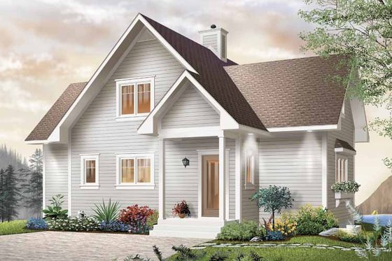 Exterior - Front Elevation 3 for Country House Plan #23-2367 - 2 bed, 2 bath