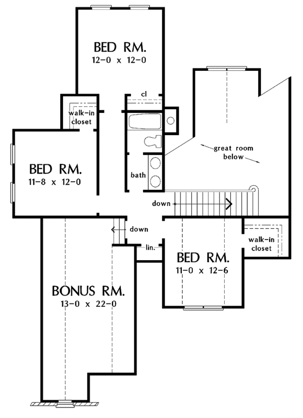 House Plan Design - Traditional Floor Plan - Upper Floor Plan #929-232