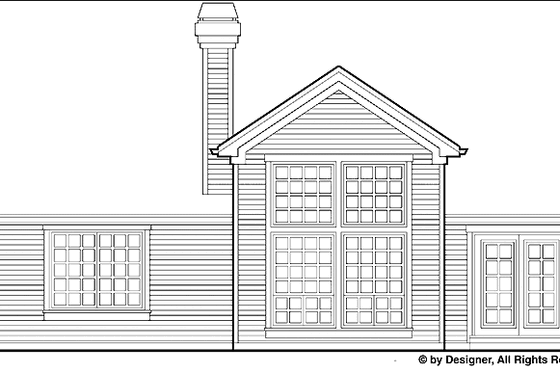 Exterior - Rear Elevation for Bungalow House Plan #48-727 - 4 bed, 2.5 bath