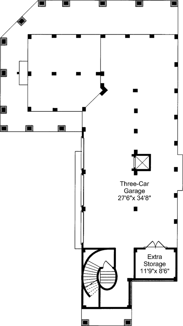 Dream House Plan - Southern Floor Plan - Lower Floor Plan #37-258