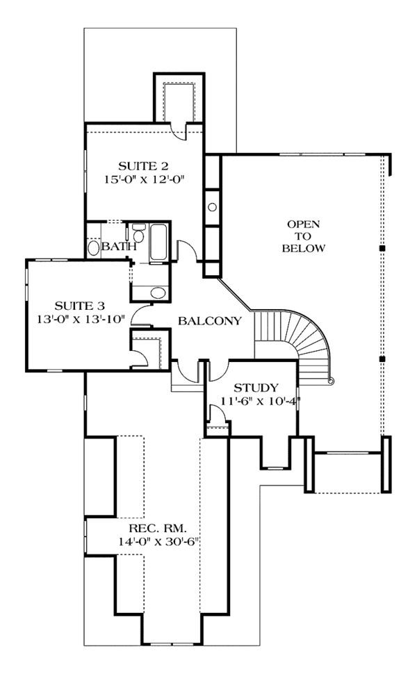 Home Plan - Classical Floor Plan - Upper Floor Plan #453-350