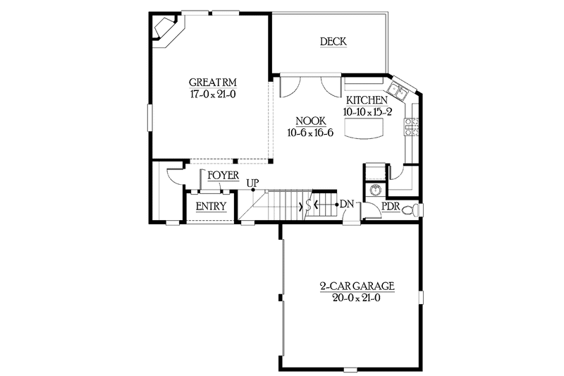 Home Plan - Floor Plan - Main Floor for Craftsman House Plan #132-451 - 4 bed, 4.5 bath