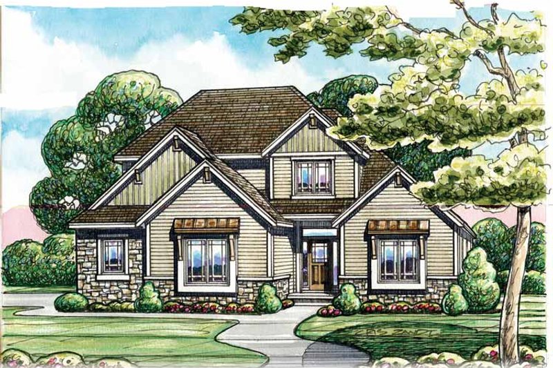 Craftsman Style House Plan - 4 Beds 3.5 Baths 2596 Sq/Ft Plan #20-2243 ...