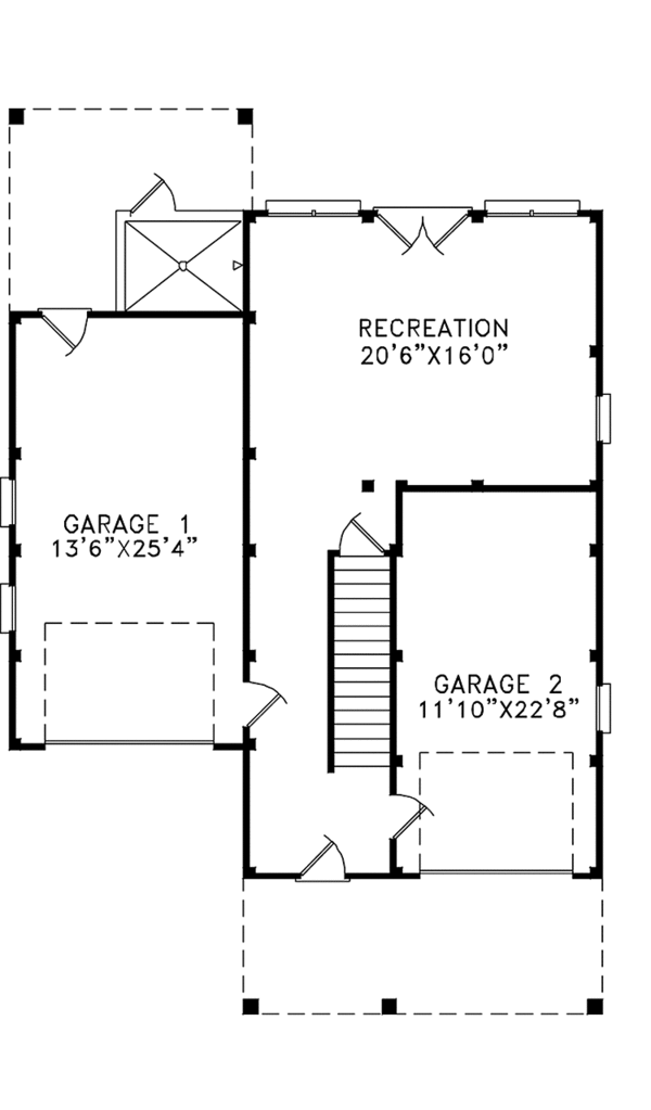 House Design - Country Floor Plan - Lower Floor Plan #991-8
