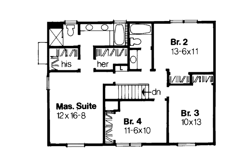 Home Plan - Floor Plan - Upper Floor for Prairie House Plan #300-143 - 4 bed, 2.5 bath