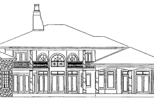 Exterior - Rear Elevation for Mediterranean House Plan #930-305 - 4 bed, 3.5 bath
