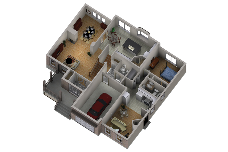 Architectural House Design - Floor Plan - Main Floor 1 for Traditional House Plan #25-4403 - 4 bed, 3 bath