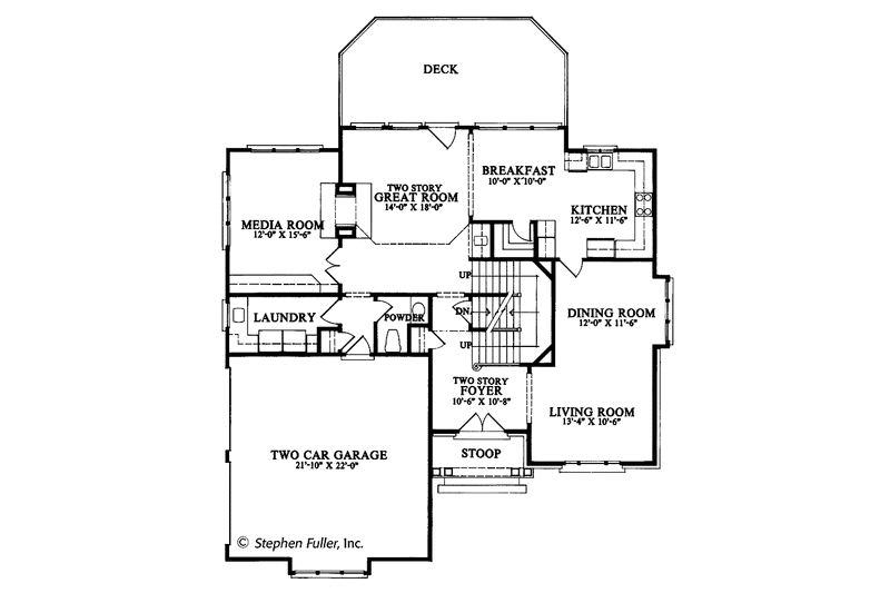 Home Plan - Floor Plan - Main Floor for Country House Plan #429-97 - 3 bed, 2.5 bath