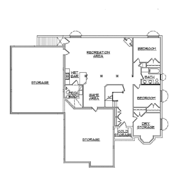Home Plan - Tudor Floor Plan - Lower Floor Plan #945-77