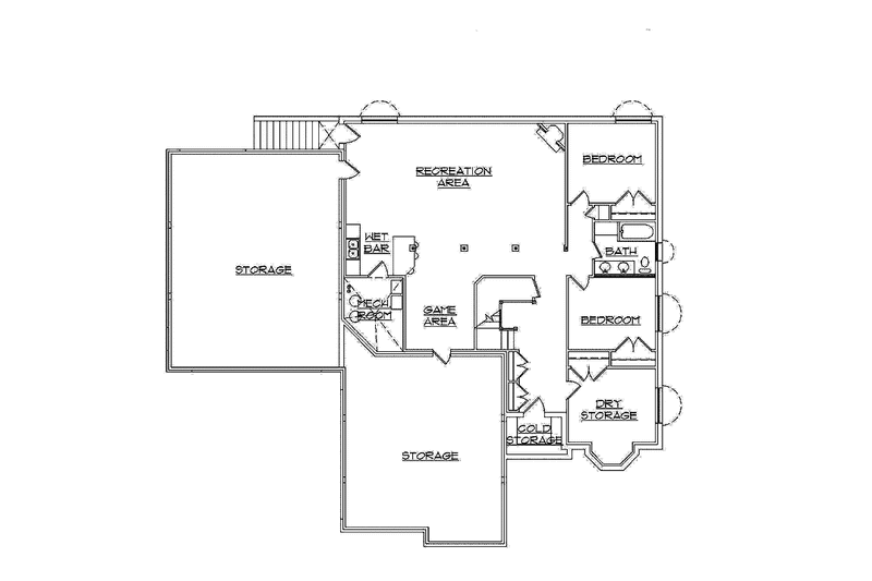 Home Plan - Floor Plan - Lower Floor for Tudor House Plan #945-77 - 4 bed, 3.5 bath