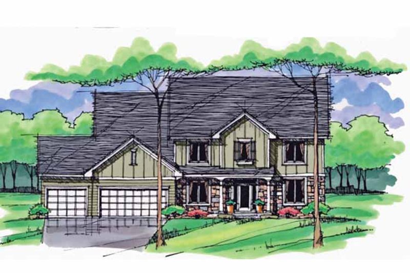 Dream House Plan - Exterior - Front Elevation 3 for Country House Plan #51-1030 - 4 bed, 3.5 bath