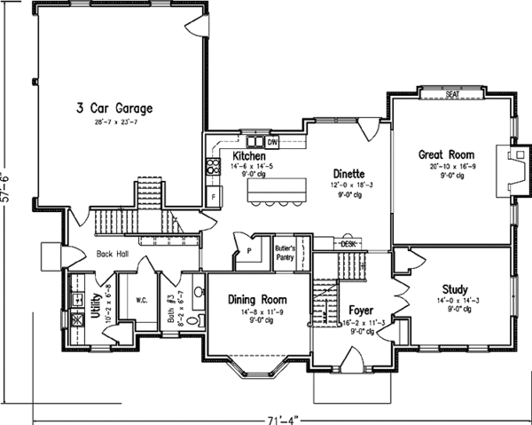 Architectural House Design - European Floor Plan - Main Floor Plan #994-7