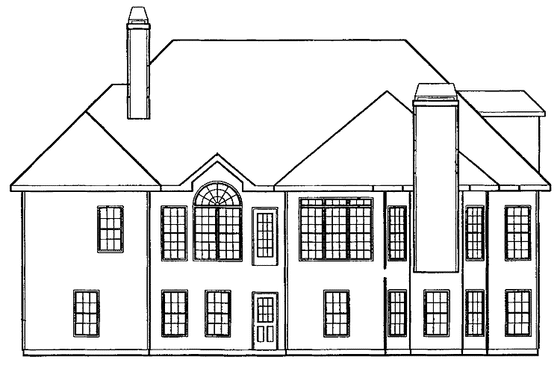 Exterior - Rear Elevation 2 for Mediterranean House Plan #927-122 - 4 bed, 2.5 bath