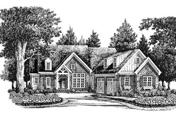 Exterior - Front Elevation 3 for European House Plan #927-350 - 3 bed, 2.5 bath