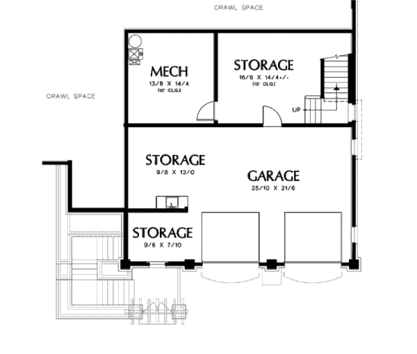 Architectural House Design - Craftsman Floor Plan - Lower Floor Plan #48-364
