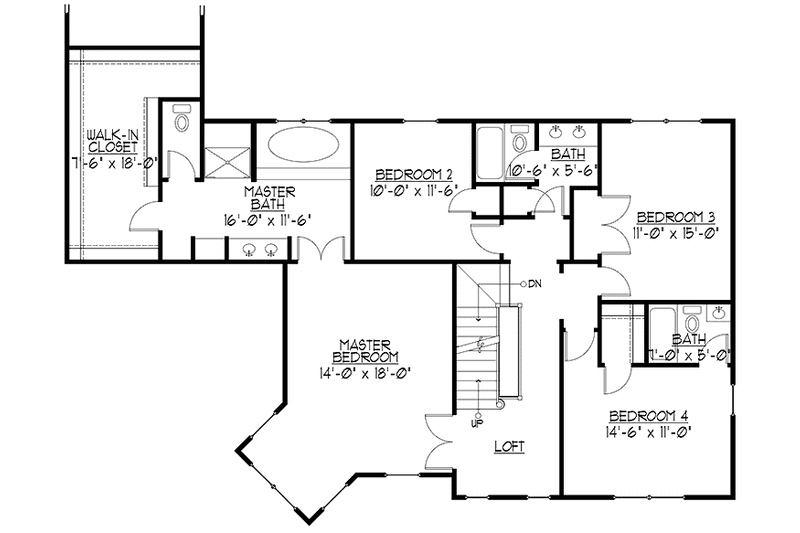 Dream House Plan - Floor Plan - Upper Floor for Victorian House Plan #978-22 - 4 bed, 3.5 bath