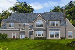 Exterior - Rear Elevation for European House Plan #48-259 - 4 bed, 3.5 bath