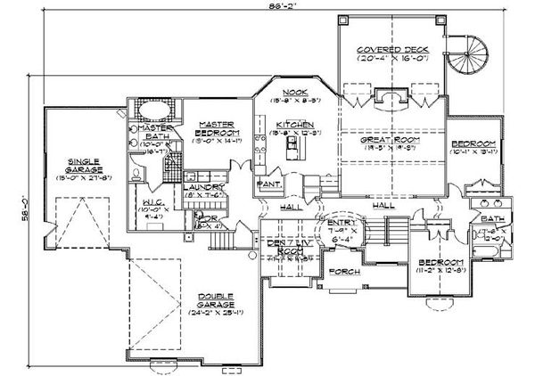 Dream House Plan - European Floor Plan - Main Floor Plan #5-278