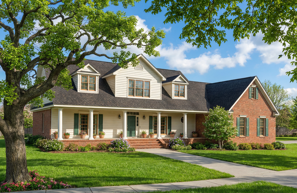 Exterior - Front Elevation 2 for Traditional House Plan #17-254 - 3 bed, 3.5 bath