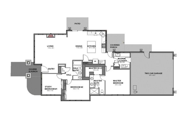 Architectural House Design - Craftsman Floor Plan - Main Floor Plan #895-96