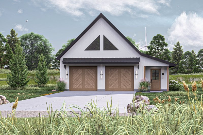 Home Plan - Exterior - Front Elevation 3 for Modern House Plan #455-463, 0 bath
