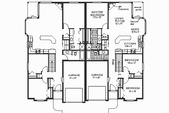 Floor Plan - Main Floor for European House Plan #18-187 - 3 bed, 2 bath