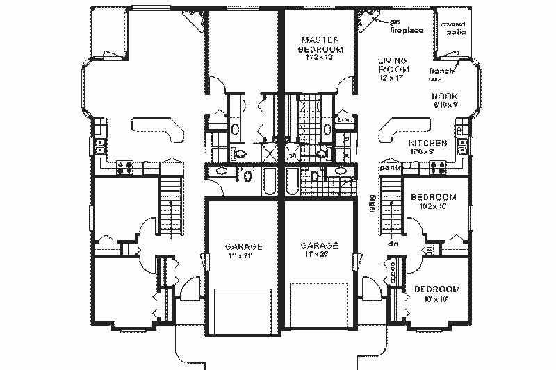 Architectural House Design - Floor Plan - Main Floor for European House Plan #18-187 - 3 bed, 2 bath