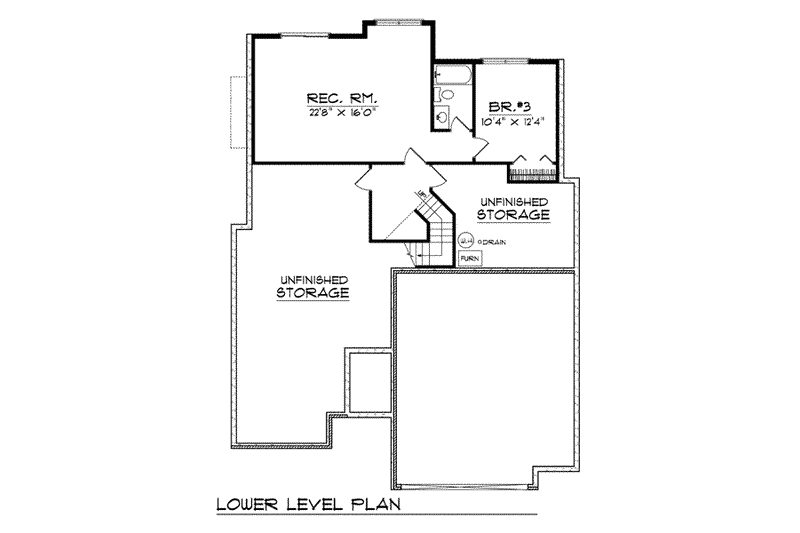 Dream House Plan - Floor Plan - Lower Floor for European House Plan #70-754 - 3 bed, 3 bath