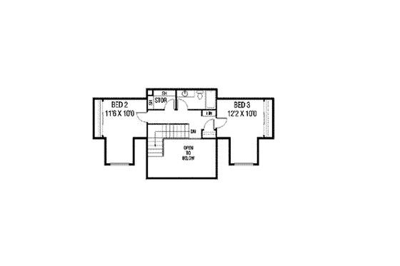 Floor Plan - Upper Floor for Traditional House Plan #60-489 - 3 bed, 3 bath