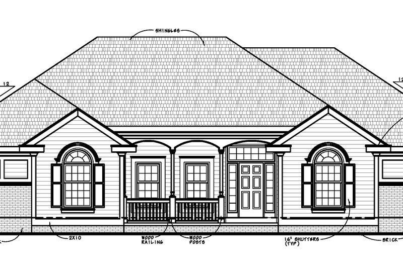 Home Plan - Exterior - Front Elevation 4 for Traditional House Plan #20-2244 - 3 bed, 2.5 bath