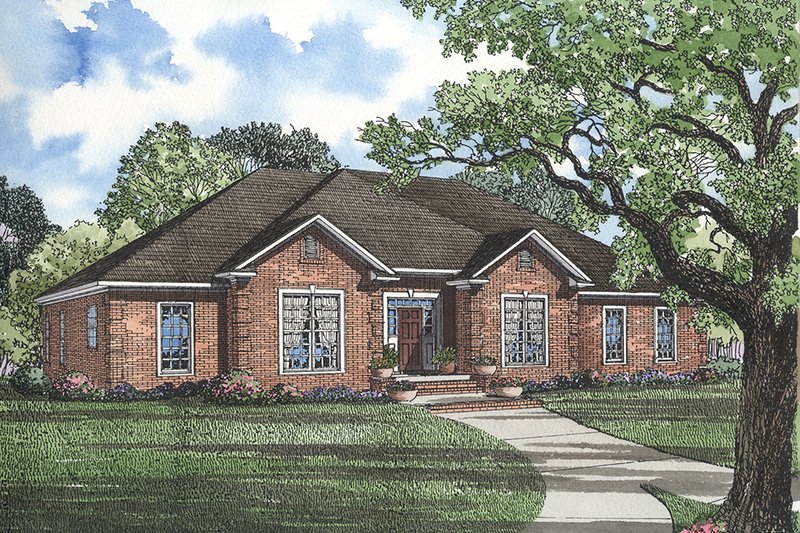 Architectural House Design - Ranch Exterior - Front Elevation Plan #17-2705