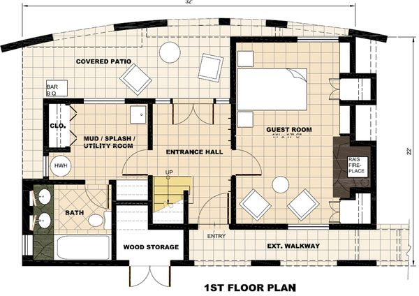 Modern Floor Plan - Main Floor Plan #525-1