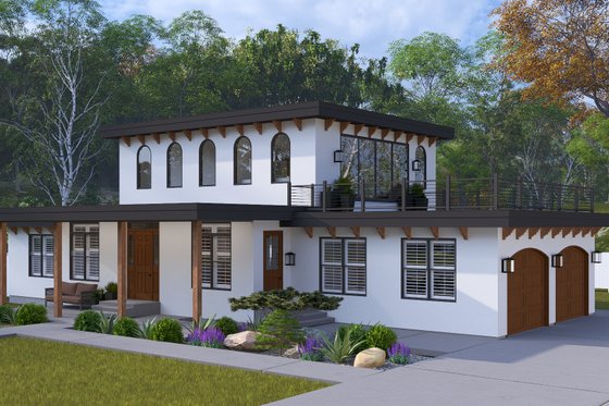Exterior - Front Elevation 3 for Mediterranean House Plan #1060-420 - 3 bed, 2.5 bath