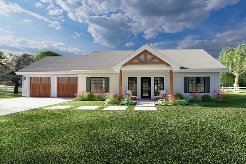 Architectural House Design - Farmhouse Exterior - Front Elevation Plan #126-239
