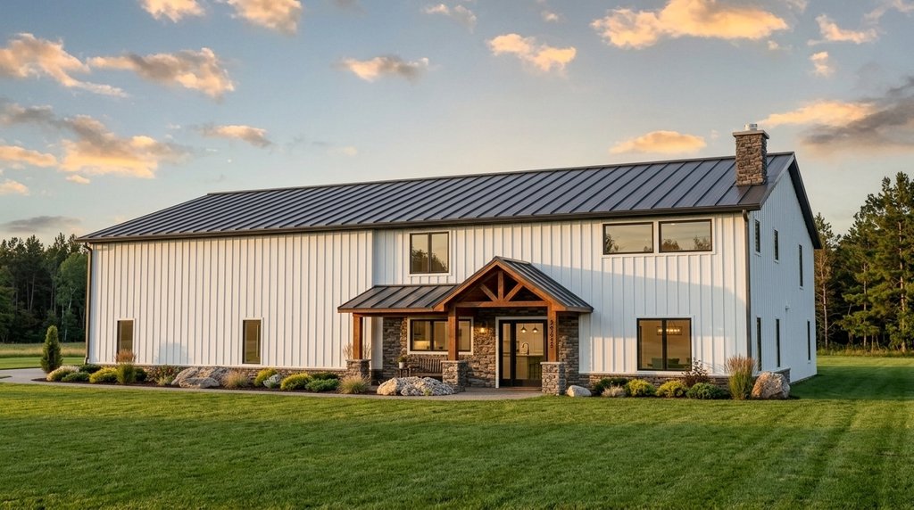 Exterior - Front Elevation 2 for Barndominium House Plan #1064-100 - 4 bed, 3 bath