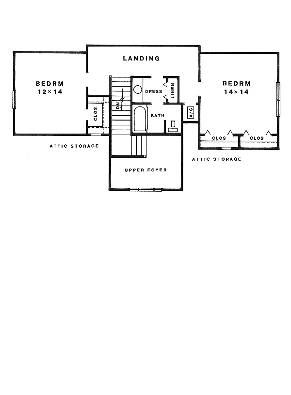 Country Floor Plan - Upper Floor Plan #14-223