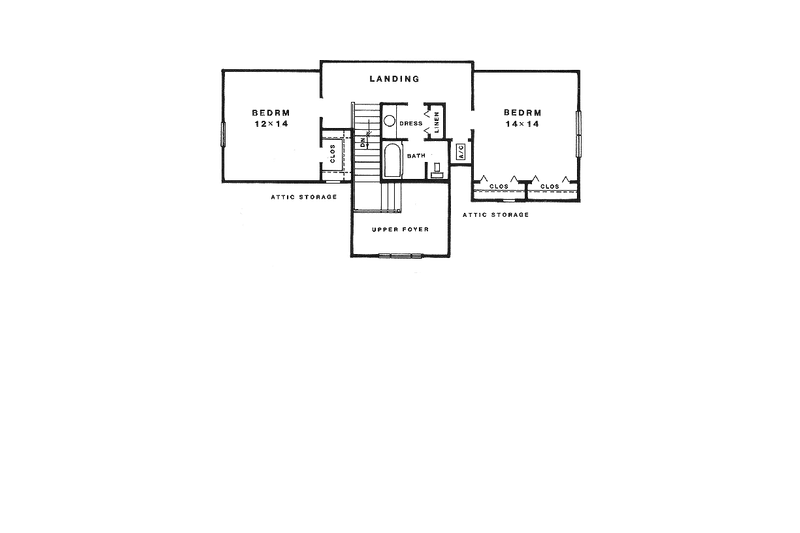 Home Plan - Floor Plan - Upper Floor for Country House Plan #14-223 - 3 bed, 2.5 bath
