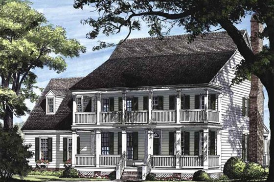 Exterior - Other Elevation for Colonial House Plan #137-145 - 4 bed, 3 bath