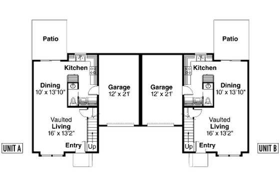 Floor Plan - Main Floor House Plan #124-677 - 2 bed, 1.5 bath