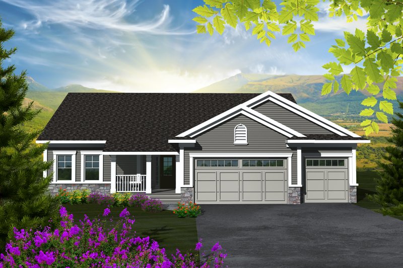 Architectural House Design - Traditional Exterior - Front Elevation Plan #70-1131