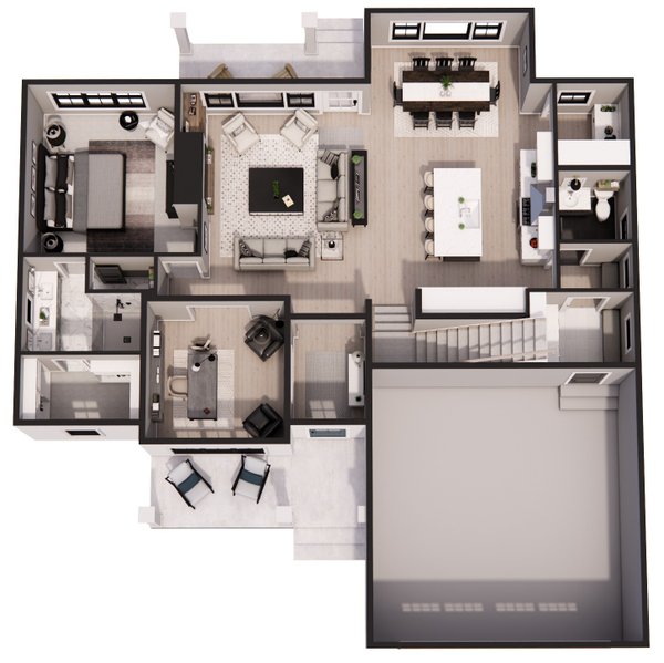 Farmhouse Floor Plan - Main Floor Plan #51-1371