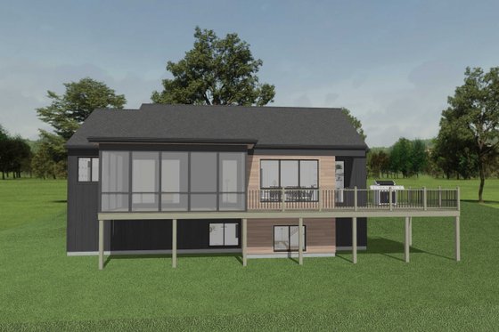 Exterior - Rear Elevation for Modern House Plan #49-291 - 4 bed, 3.5 bath