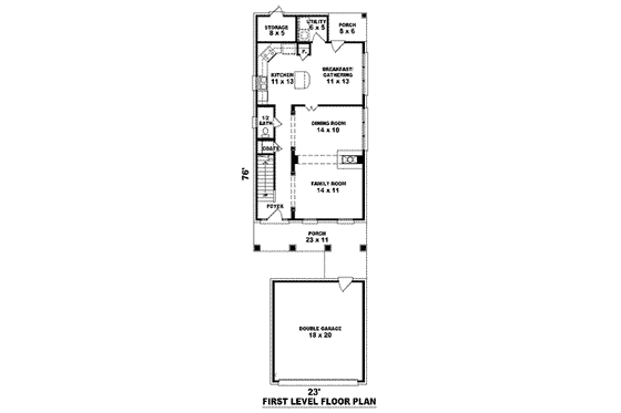 Floor Plan - Main Floor for Traditional House Plan #81-1368 - 3 bed, 2.5 bath