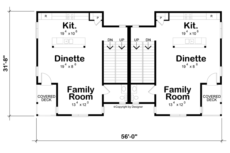House Blueprint - Floor Plan - Main Floor for Contemporary House Plan #20-2620 - 3 bed, 3.5 bath