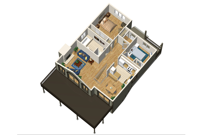 Dream House Plan - Floor Plan - Main Floor 1 for Cabin House Plan #25-4329 - 2 bed, 1 bath