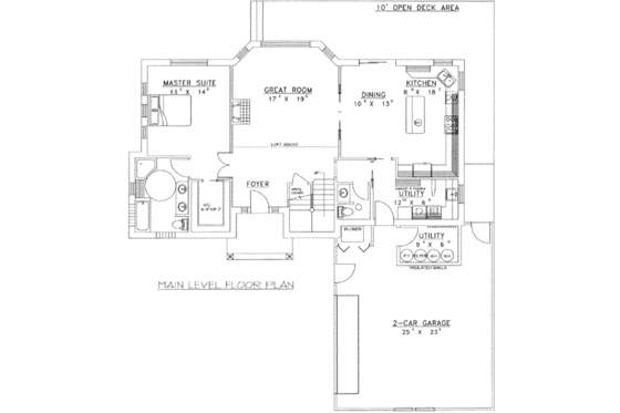 Floor Plan - Main Floor for Traditional House Plan #117-490 - 3 bed, 2.5 bath